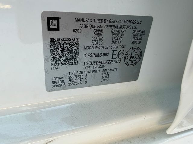 Used 2019 Chevrolet Silverado 1500 LT 4D Crew Cab – 1GCUYDED5KZ262673